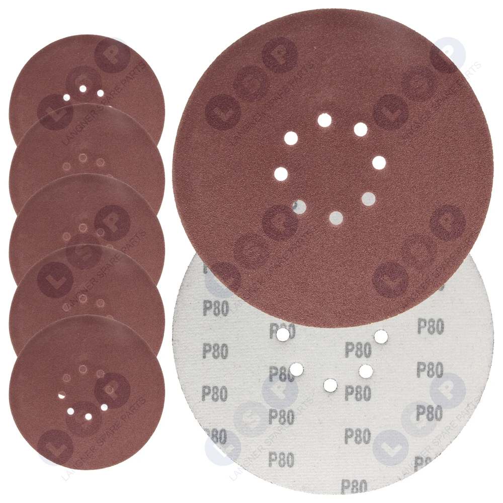 Brúsny papier 225 mm so suchým zipsom pre Žirafu P80 s otvormi, 5 ks